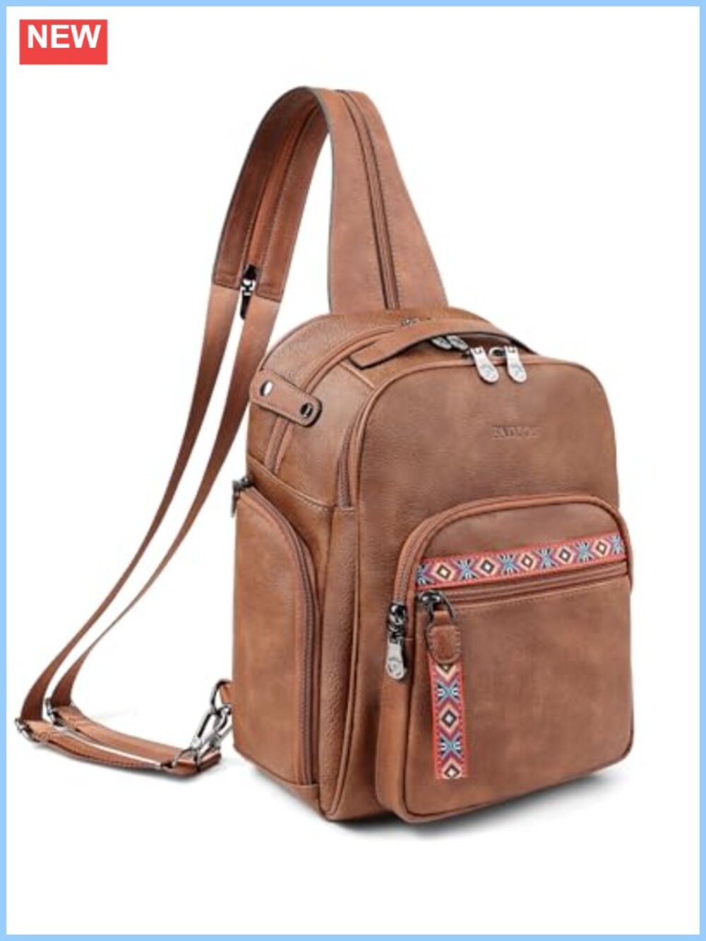 11L Faux Leather Sling Bag Convertible Crossbody Backpack Purse Anti-Theft RFID